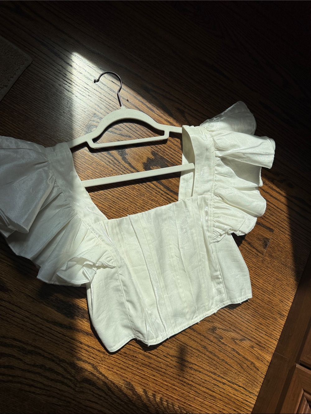 Sofie The Label Ruffle Sleeve Square Neck Crop Top - Picture 17 of 17